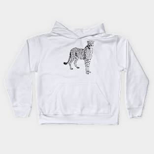 Cheetah Outline Drawing Kids Hoodie